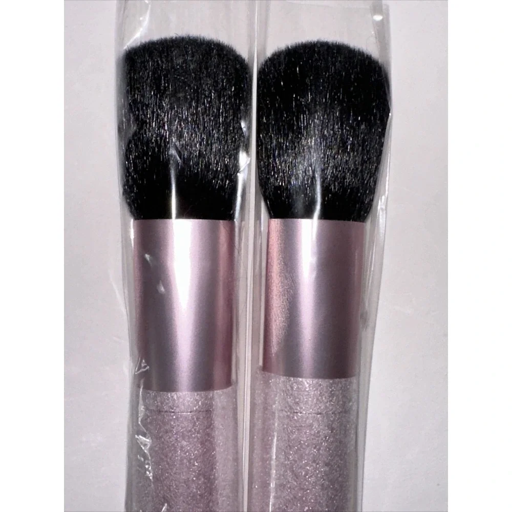 Mally Beauty Makeup Brush Set 2 Piece Metallic Pink Mauve Powder Blush Brushes
